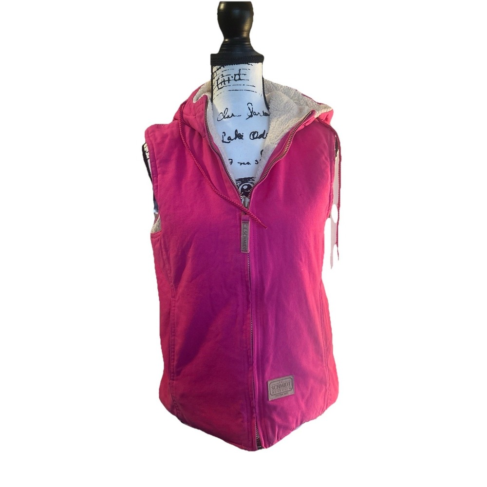 C.E. Schmidt Workwear‎ sherpa-lined Women's vest Hot Pink Small Hooded
